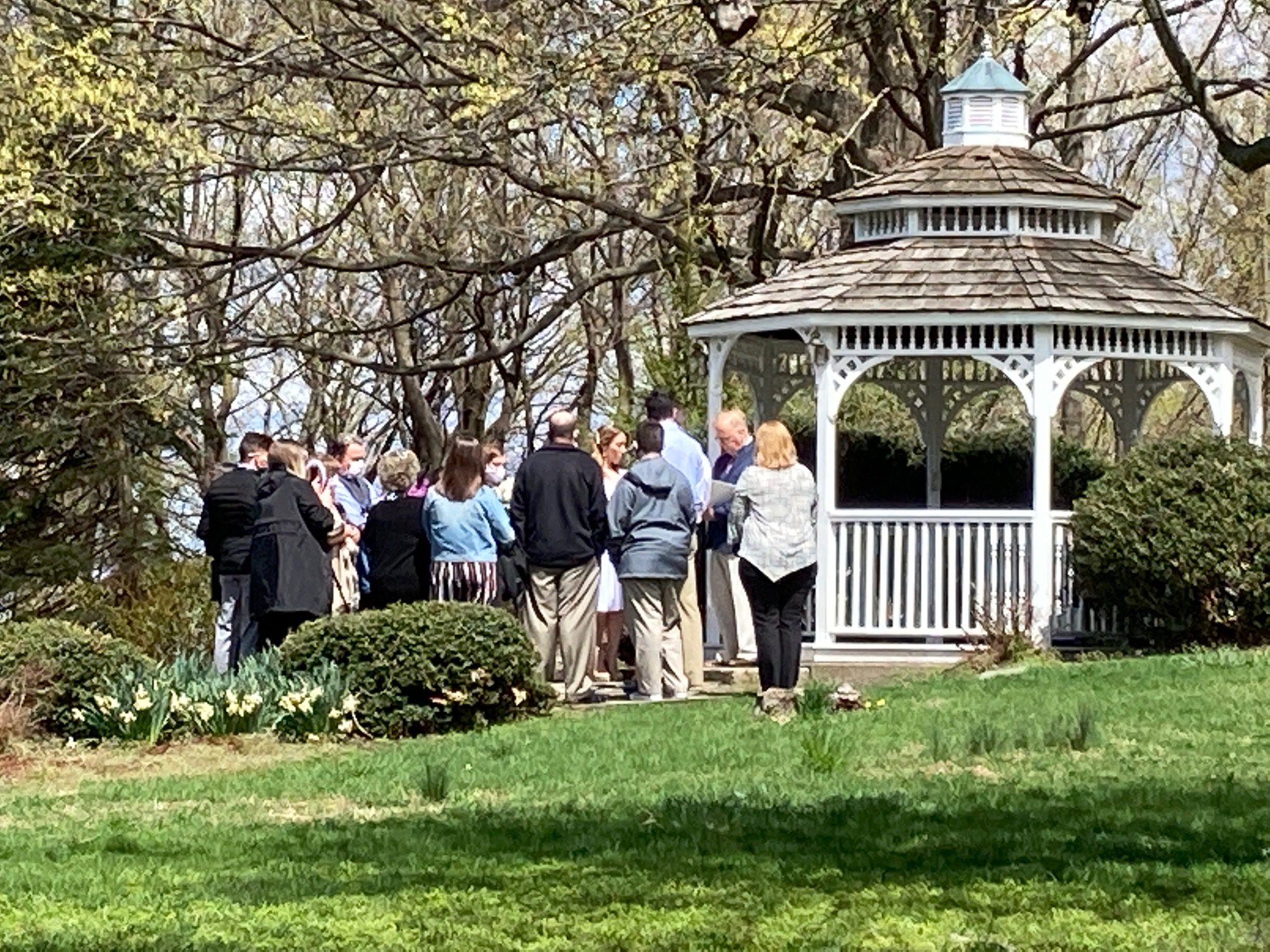 wedding ceremony at gazebo