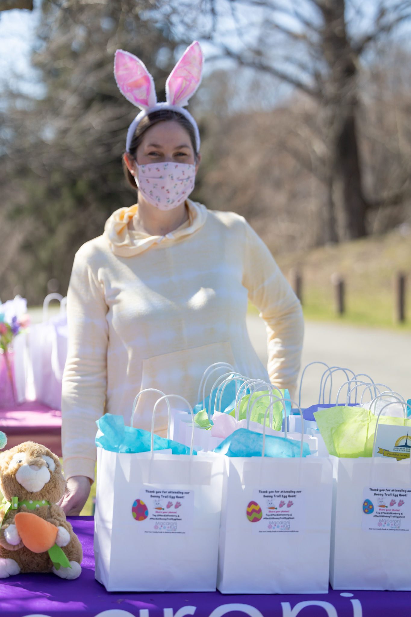 meghan friedland standing with goodie bags